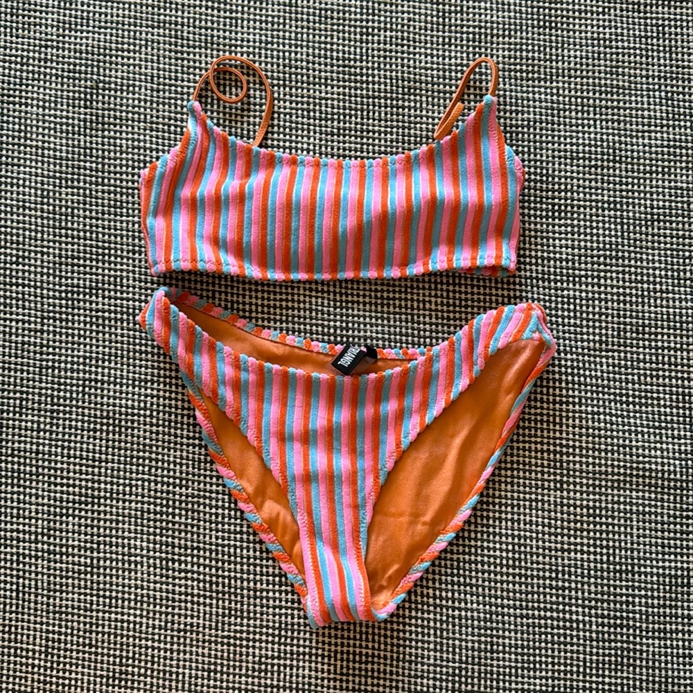 Triangl terry cloth striped bikini